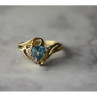 10K Yellow Gold Topaz & Diamonds Ring Size 6.75