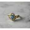 10K Yellow Gold Topaz & Diamonds Ring Size 6.75