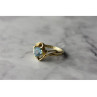 10K YELLOW GOLD TOPAZ & DIAMONDS RING SIZE 6.75