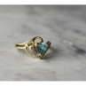 10K Yellow Gold Topaz & Diamonds Ring Size 6.75
