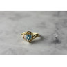 10K YELLOW GOLD TOPAZ & DIAMONDS RING SIZE 6.75