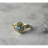 10K Yellow Gold Topaz & Diamonds Ring Size 6.75