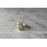 10K YELLOW GOLD TOPAZ & DIAMONDS RING SIZE 6.75
