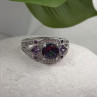 925 Sterling Silver Mystic Topaz & Amethyst & Beryl Ring Size 8