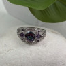 925 Sterling Silver Mystic Topaz & Amethyst & Beryl Ring Size 8