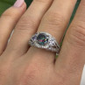 925 Sterling Silver Mystic Topaz & Amethyst & Beryl Ring Size 8