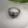925 Sterling Silver Mystic Topaz & Amethyst & Beryl Ring Size 8