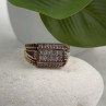 Men's 925 Sterling Silver Gold Plated White Sapphire Ring Size 10