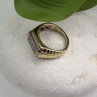 Men's 925 Sterling Silver Gold Plated White Sapphire Ring Size 10