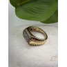 Men's 925 Sterling Silver Gold Plated White Sapphire Ring Size 10