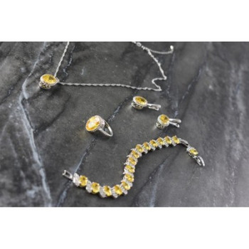 925 Sterling Silver Yellow CZ 