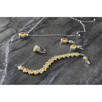 925 Sterling Silver Yellow CZ 