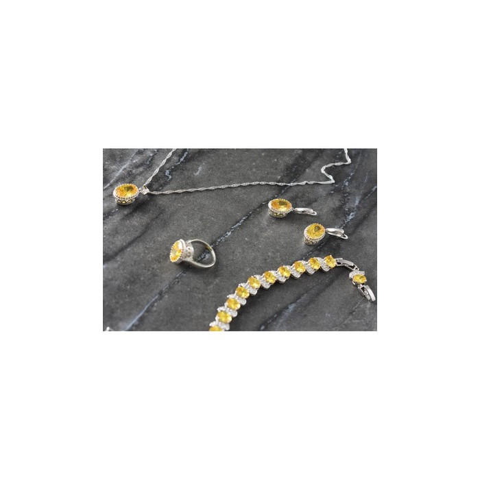 925 Sterling Silver Yellow CZ 