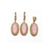 925 Sterling Silver Gold Plated Pink Alpanite & CZ Set