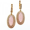 925 Sterling Silver Gold Plated Pink Alpanite & CZ Set