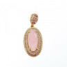 925 Sterling Silver Gold Plated Pink Alpanite & CZ Set