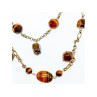 925 Sterling Silver Gold Plated Tiger's eye Necklace
