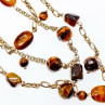 925 Sterling Silver Gold Plated Tiger's eye Necklace