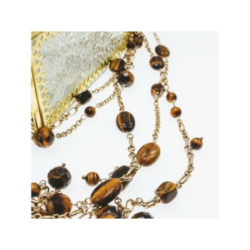 925 Sterling Silver Gold Plated Tiger's eye Necklace
