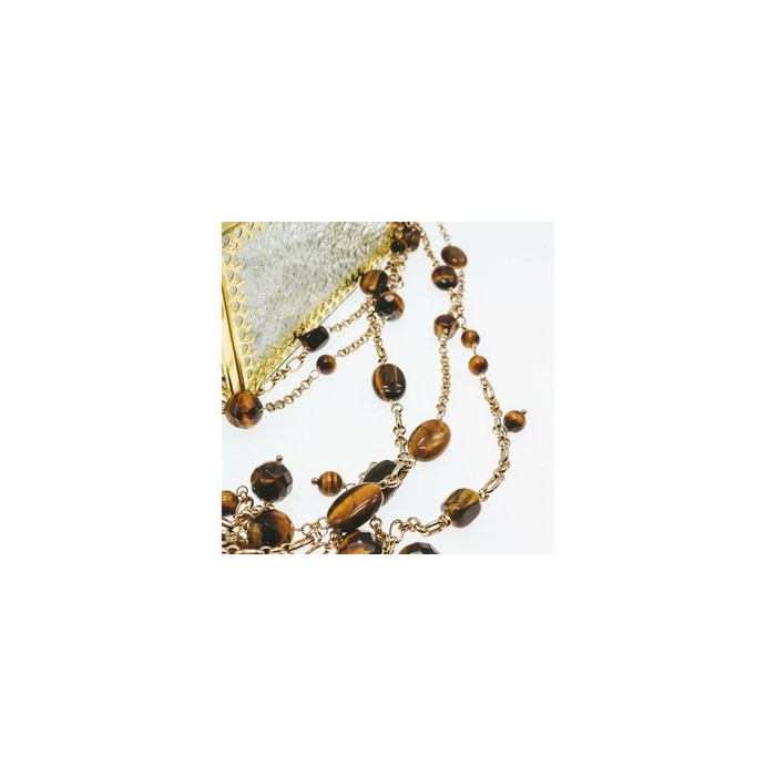 925 Sterling Silver Gold Plated Tiger's eye Necklace