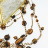 925 Sterling Silver Gold Plated Tiger's eye Necklace