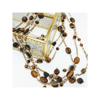 925 Sterling Silver Gold Plated Tiger's eye Necklace