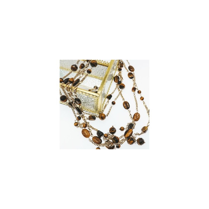 925 Sterling Silver Gold Plated Tiger's eye Necklace