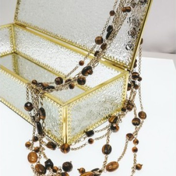 925 Sterling Silver Gold Plated Tiger's eye Necklace