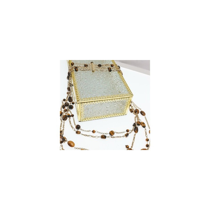 925 Sterling Silver Gold Plated Tiger's eye Necklace