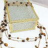 925 Sterling Silver Gold Plated Tiger's eye Necklace