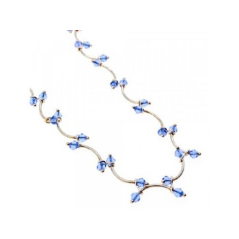 925 Sterling Silver Blue Jewelry glass in Italian style Necklace