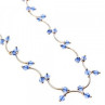 925 Sterling Silver Blue Jewelry glass in Italian style Necklace