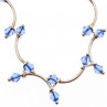 925 Sterling Silver Blue Jewelry glass in Italian style Necklace