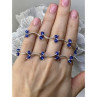 925 Sterling Silver Blue Jewelry glass in Italian style Necklace