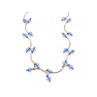 925 Sterling Silver Blue Jewelry glass in Italian style Necklace