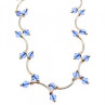 925 Sterling Silver Blue Jewelry glass in Italian style Necklace