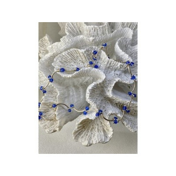 925 Sterling Silver Blue Jewelry glass in Italian style Necklace