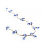 925 Sterling Silver Blue Jewelry glass in Italian style Necklace