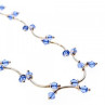 925 Sterling Silver Blue Jewelry glass in Italian style Necklace