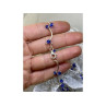 925 Sterling Silver Blue Jewelry glass in Italian style Necklace