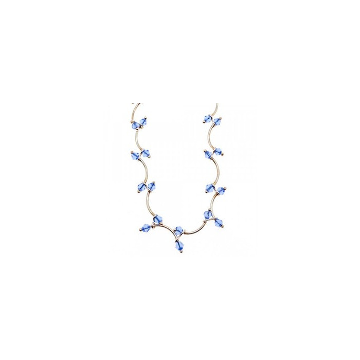 925 Sterling Silver Blue Jewelry glass in Italian style Necklace