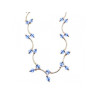 925 Sterling Silver Blue Jewelry glass in Italian style Necklace