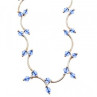 925 Sterling Silver Blue Jewelry glass in Italian style Necklace
