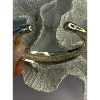 VINTAGE TIFFANY & CO STERLING SILVER TWISTED SWIRL MESH CUFF BRACELET EXCELLENT