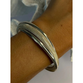 VINTAGE TIFFANY & CO STERLING SILVER TWISTED SWIRL MESH CUFF BRACELET EXCELLENT