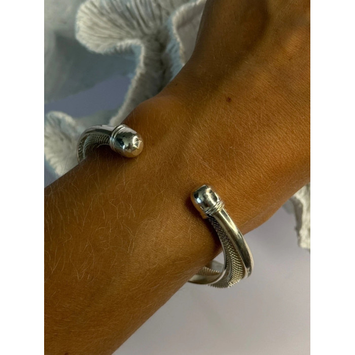 VINTAGE TIFFANY & CO STERLING SILVER TWISTED SWIRL MESH CUFF BRACELET EXCELLENT