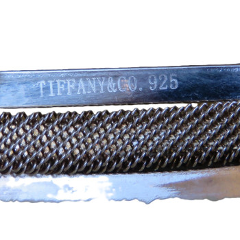VINTAGE TIFFANY & CO STERLING SILVER TWISTED SWIRL MESH CUFF BRACELET EXCELLENT