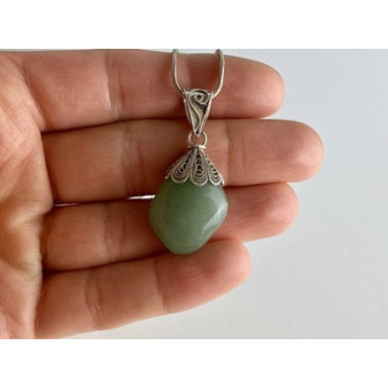 Vintage 925 Sterling Silver Green Jade 