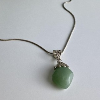 Vintage 925 Sterling Silver Green Jade 