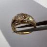 925 Sterling Silver Gold Plated Citrine & CZ Ring Size 6.5